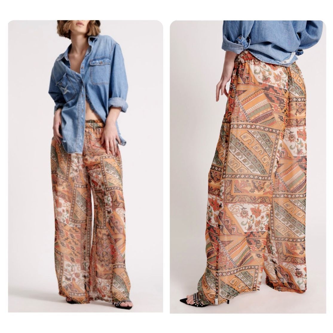 Nwt One Teaspoon Bazaar Paisley Palazzo Pants Size M $138